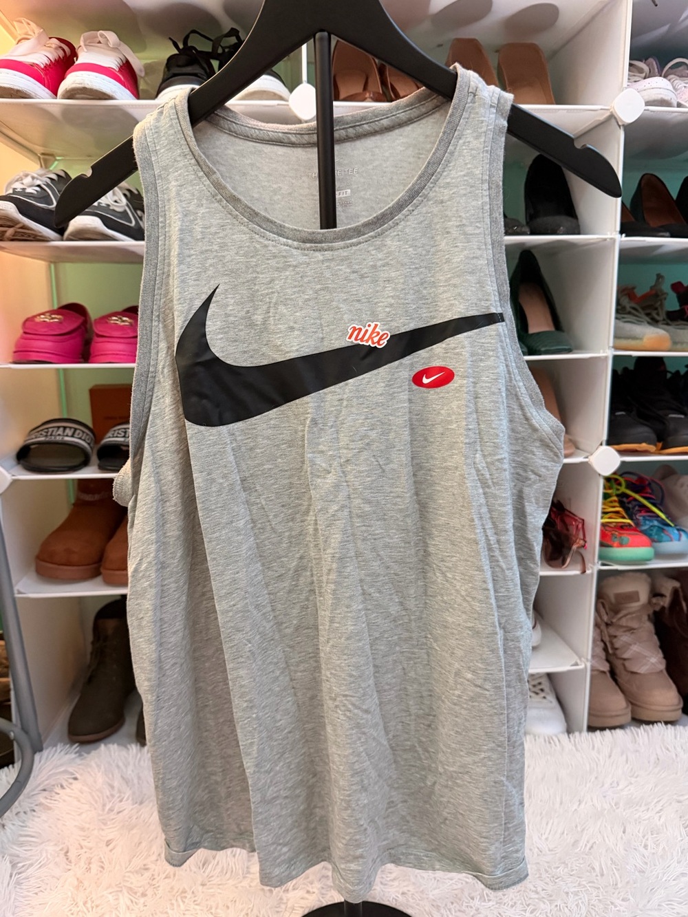 Nike Women’s Gray Swoosh Tank Top size M